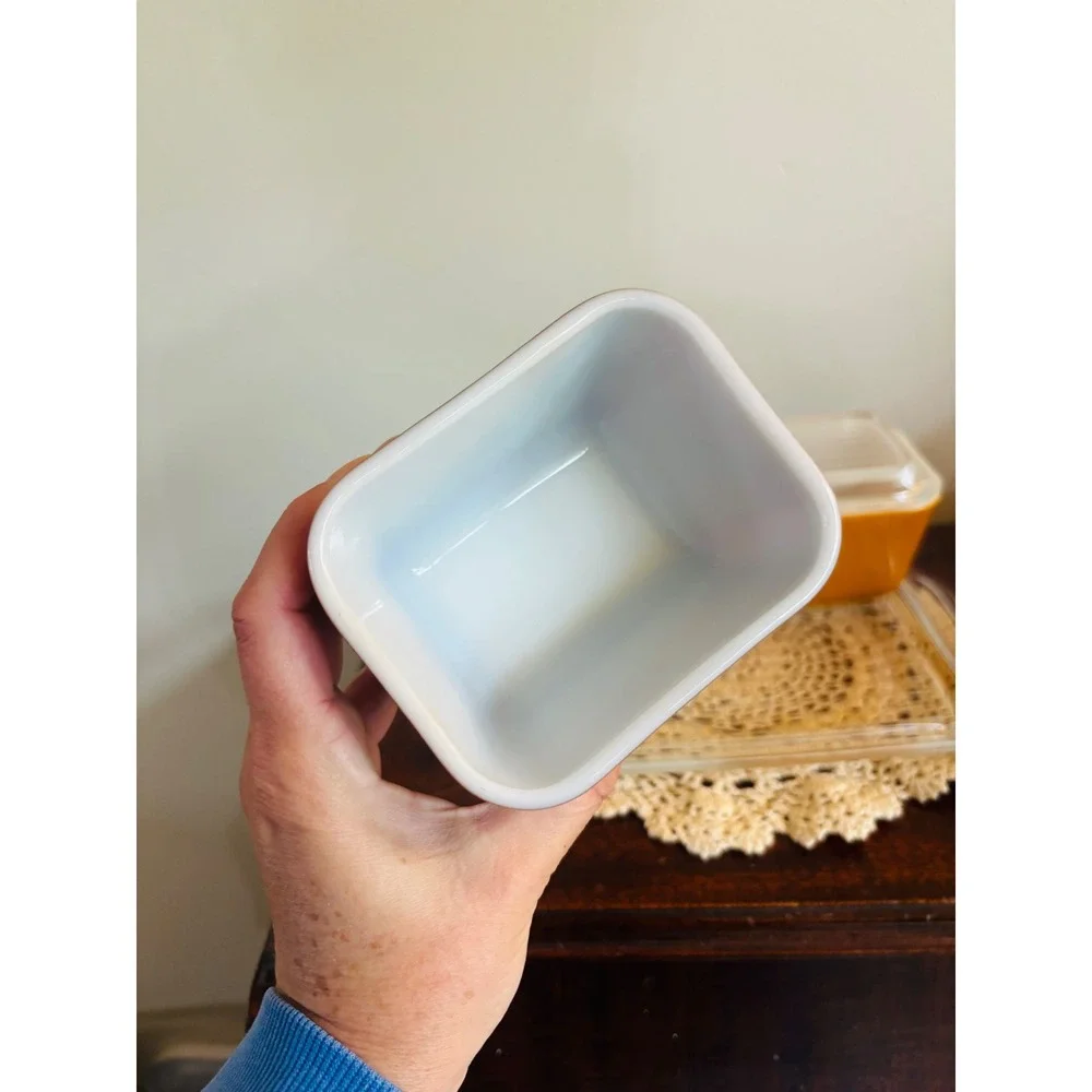 Vintage Pyrex Old Orchard Refrigerator Set 7 piece with clear trailing platter